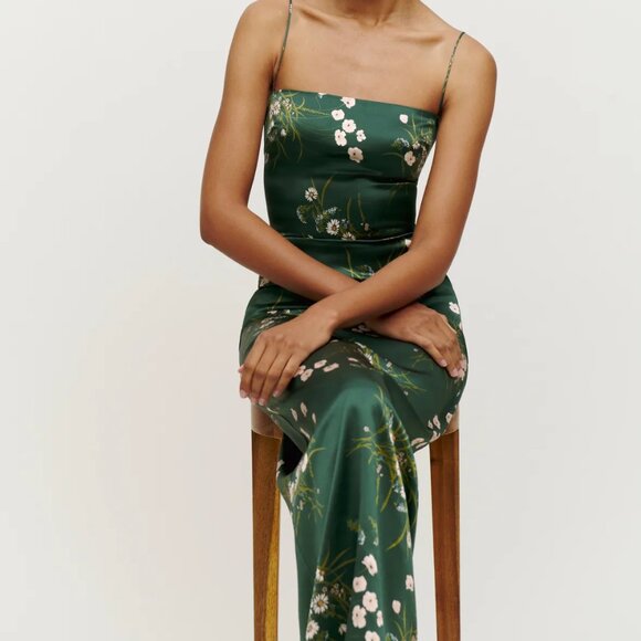 Reformation Frankie Silk Dress | Color Buena | NWT - Picture 1 of 7
